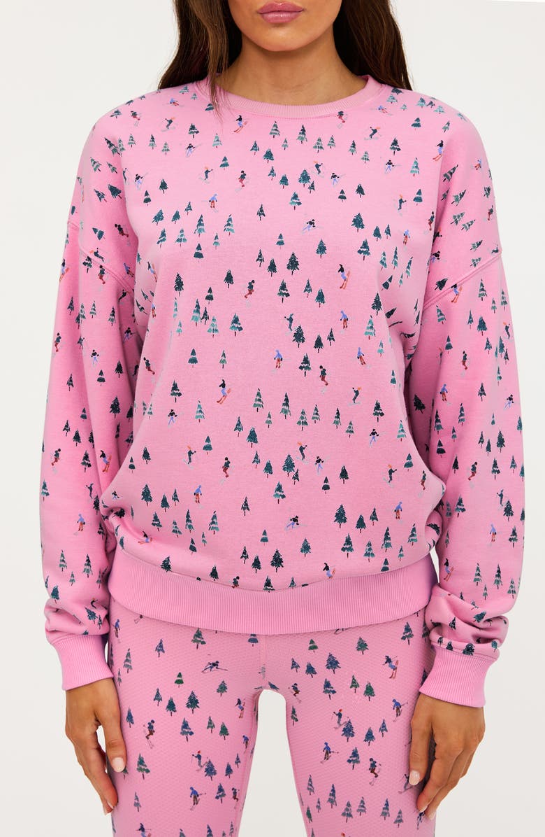 Beach Riot Devyn Print Oversized Sweatshirt, Alternate, color, Ski Patrol