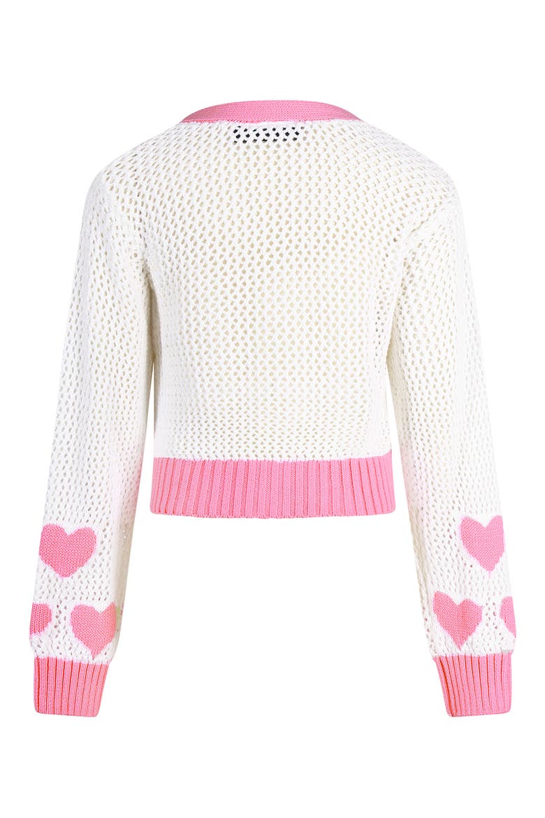 Kids' Heart Cotton Cardigan, Alternate, color, CREAM
