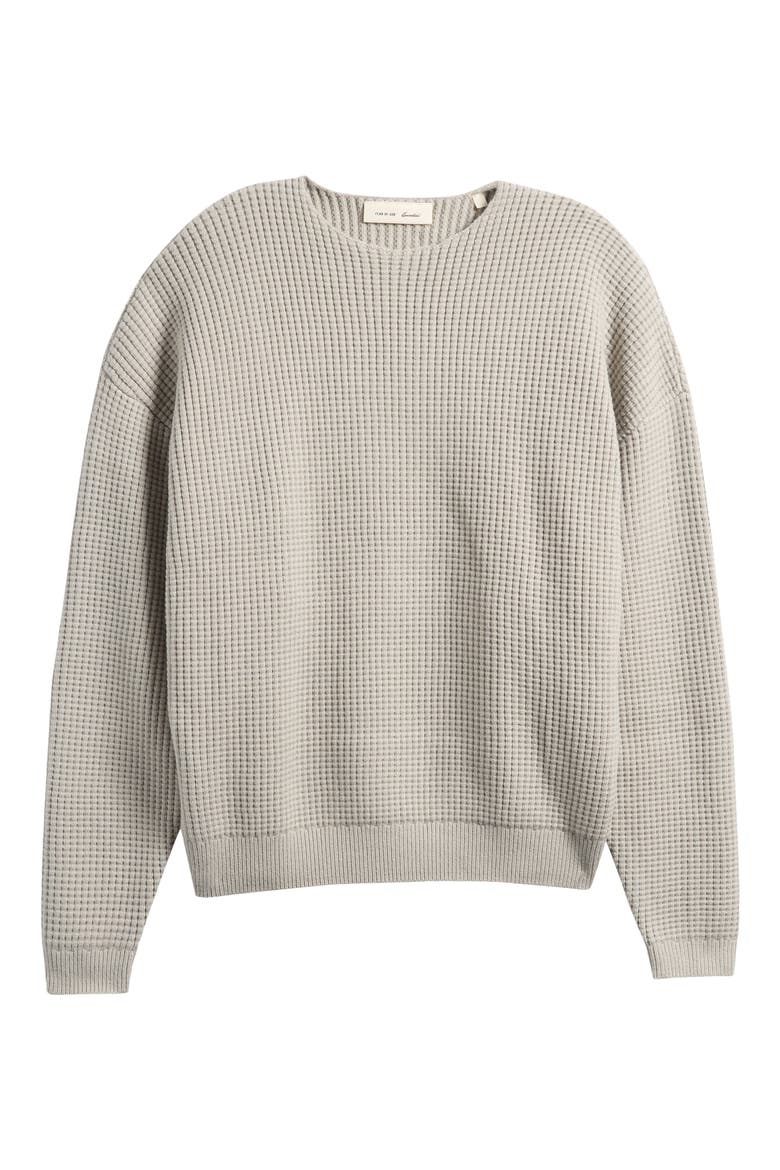 '90s Relaxed Waffle Stitch Sweater, Alternate, color, STONE