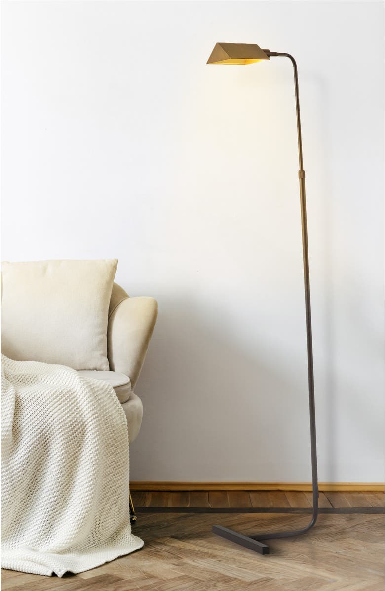 JONATHAN Y Cotys MidCentury Industrial Metal Adjustable Pharmacy LED Floor Lamp, Alternate, color, Oil Rubbed Bronze