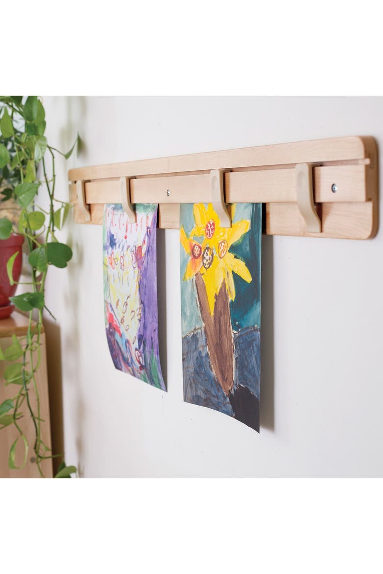 Premium Solid Maple Wooden Art Display Bar for Wall Mounting, Alternate, color, Beige