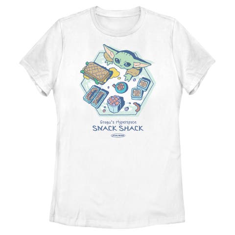 Women's Star Wars The Mandalorian and Grogu The Child Hyperspace Snack Shack  Graphic T-Shirt
