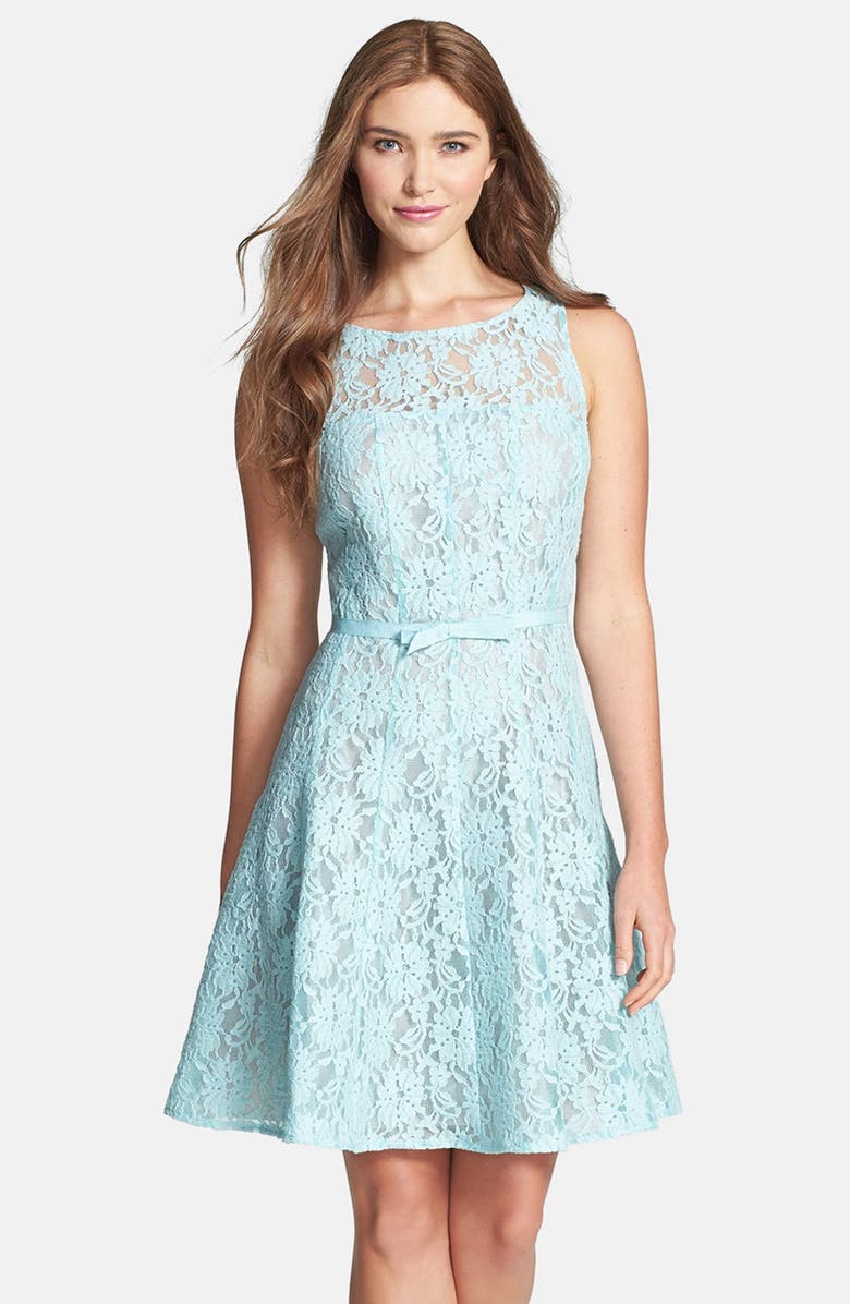 Taylor Dresses Lace Fit & Flare Dress, Main, color,