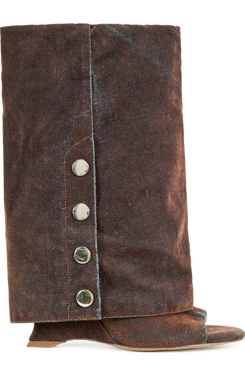 AZALEA WANG Metallic Open Toe Boot, Alternate, color, Orange