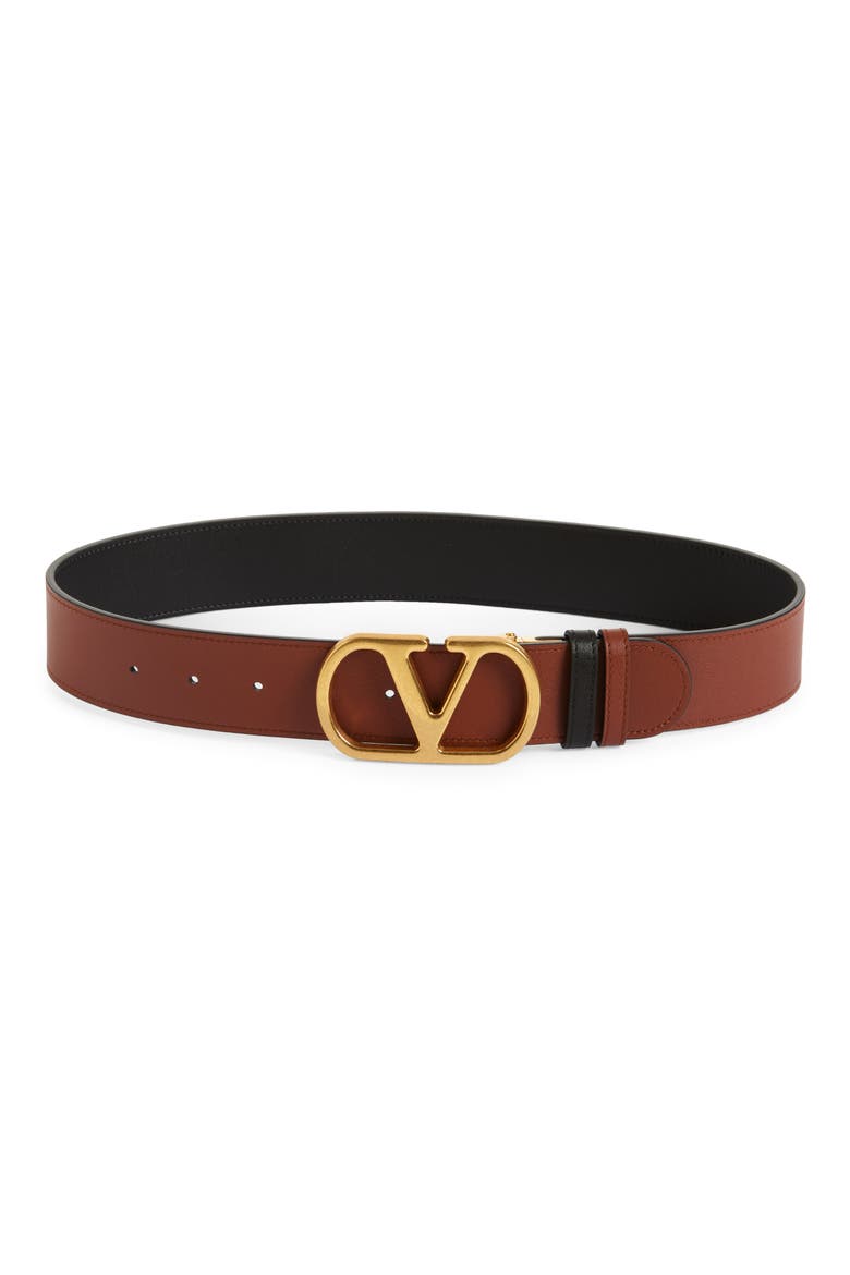 VLOGO Signature Reversible Leather Belt, Alternate, color, BLACK/ CAMEL