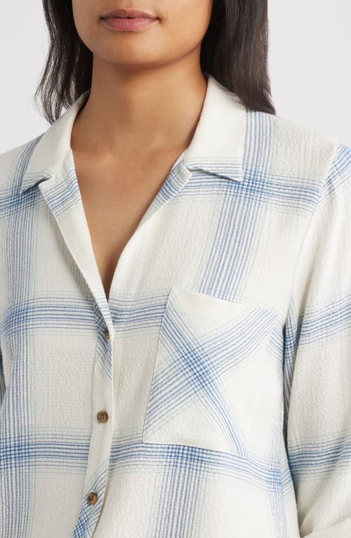 Hatley Lila Plaid Button-up Shirt In White