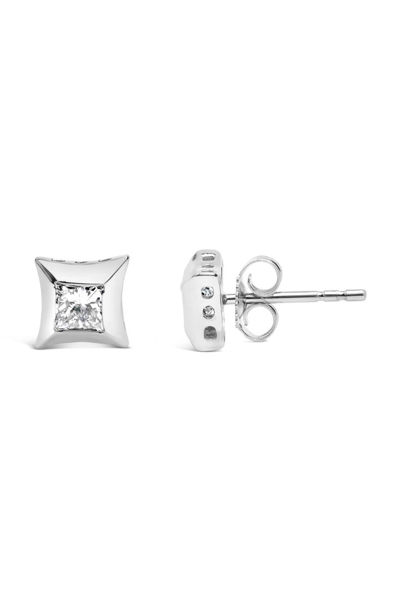 Haus of Brilliance 10K White Gold 1/2 Ct Invisible Princess Stud Earrings, Alternate, color, White