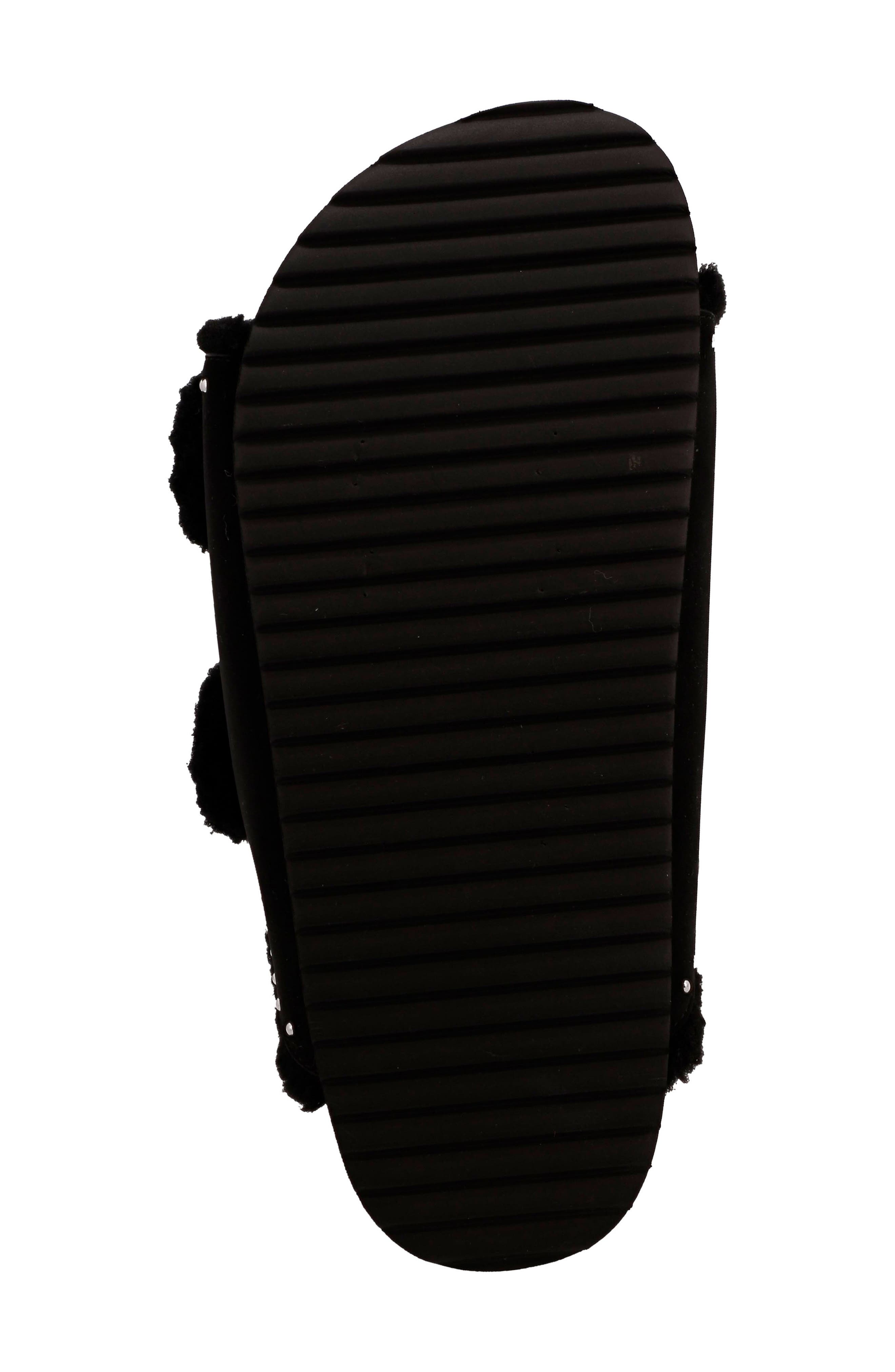 MIA Brookie Faux Shearling Platform Slide Sandal, Alternate, color, Black