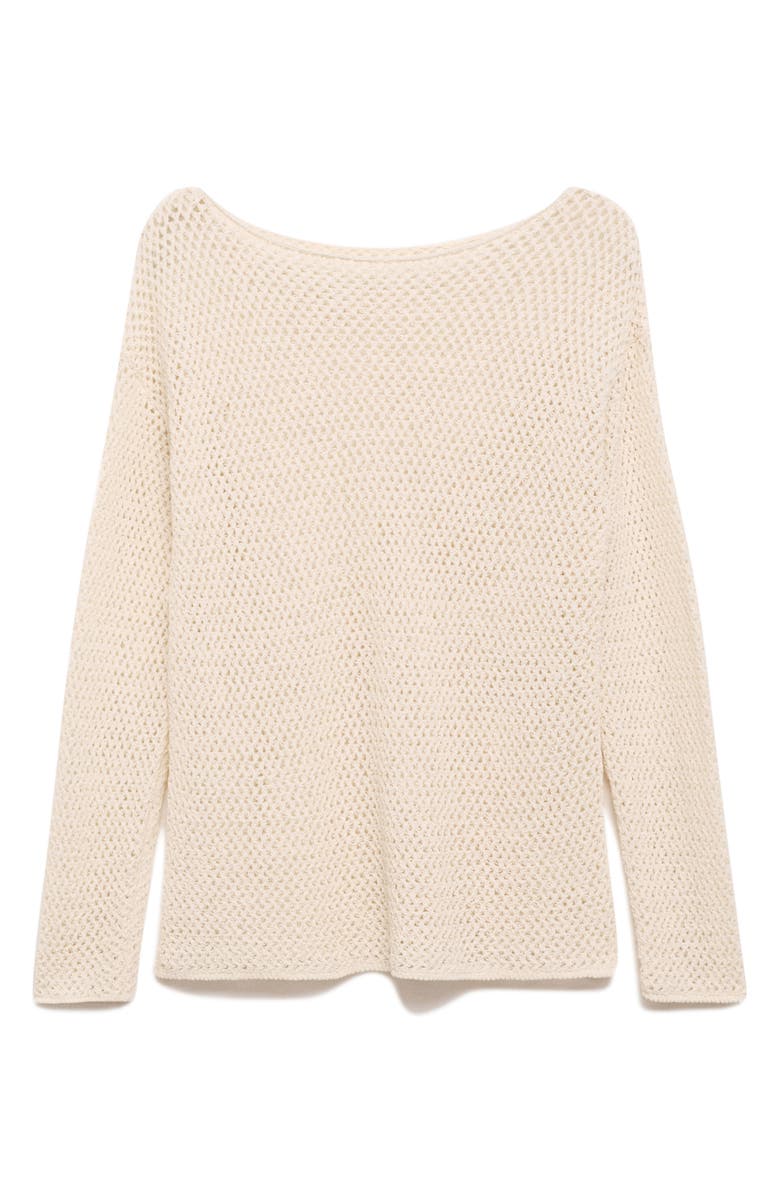 MANGO Open Knit Boat Neck Sweater, Alternate, color,