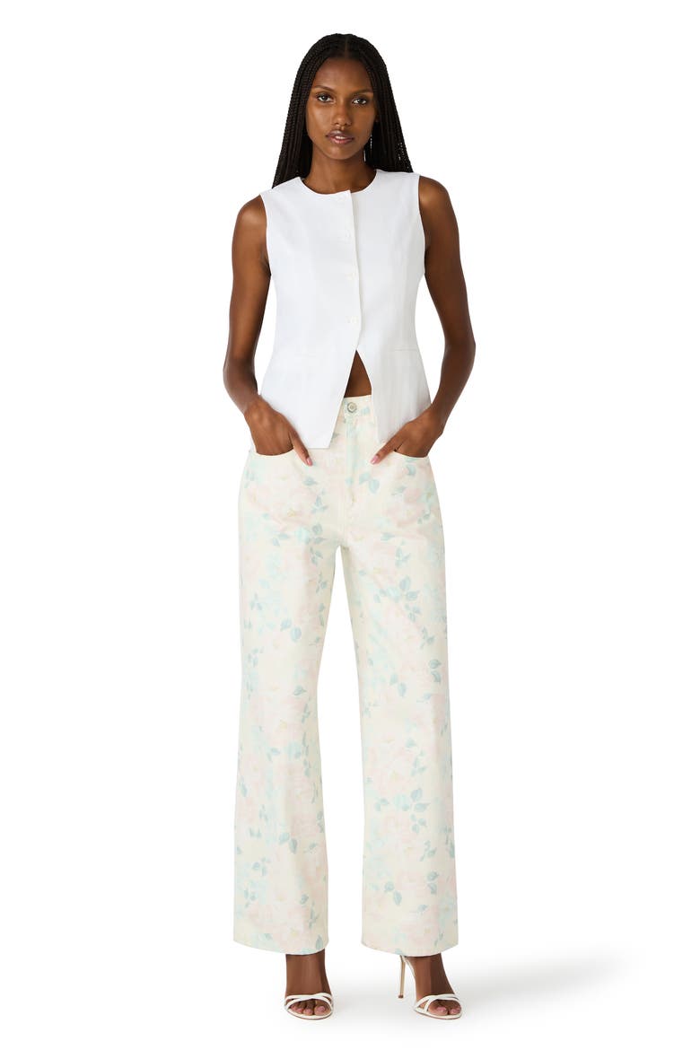 Sydnee Floral Jeans, Alternate, color, PEACH BEIGE