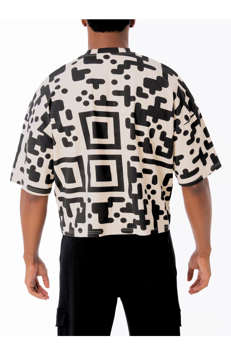 Dai Moda QR Code Cropped Boxed T-shirt, Alternate, color, Black