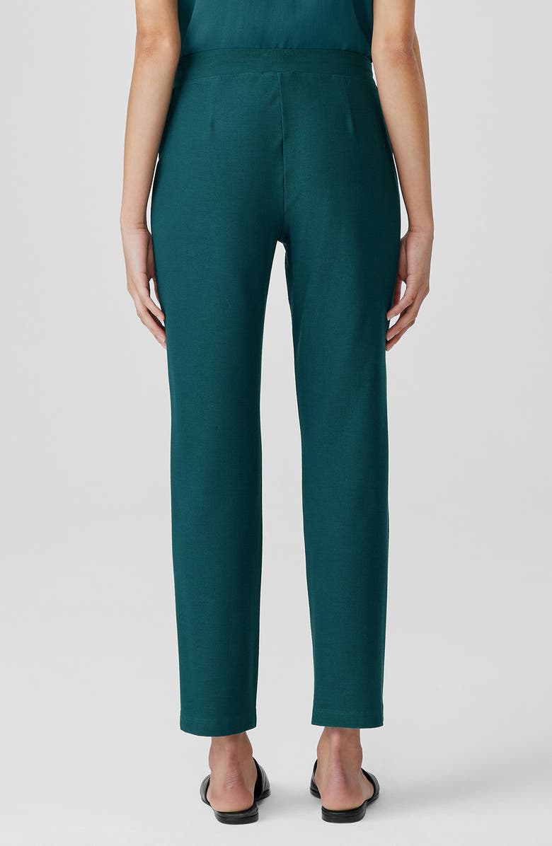 Stretch Crepe Ankle Straight Leg Pull-On Pants