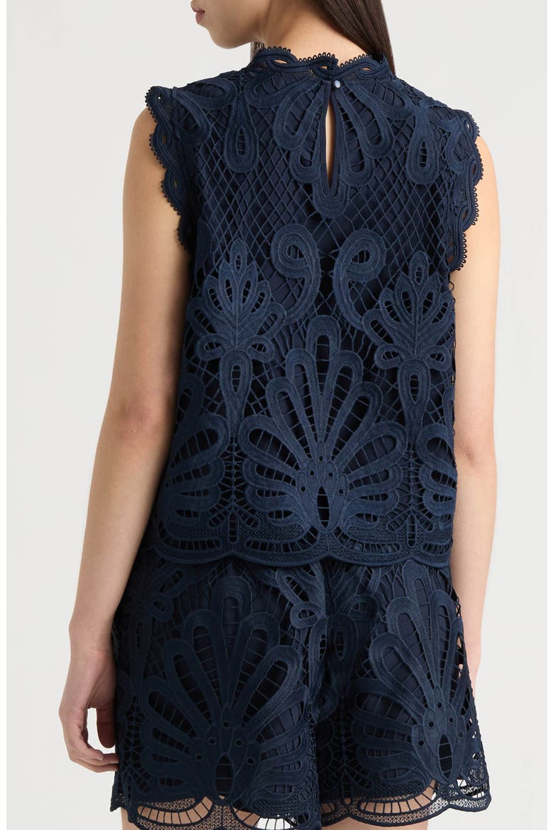 Sleeveless Lace Top, Alternate, color, NAVY