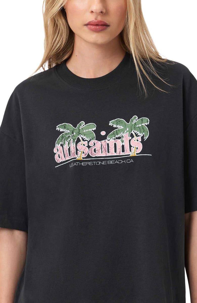 AllSaints Troppo Etta Logo Graphic T-Shirt, Alternate, color, Washed Black