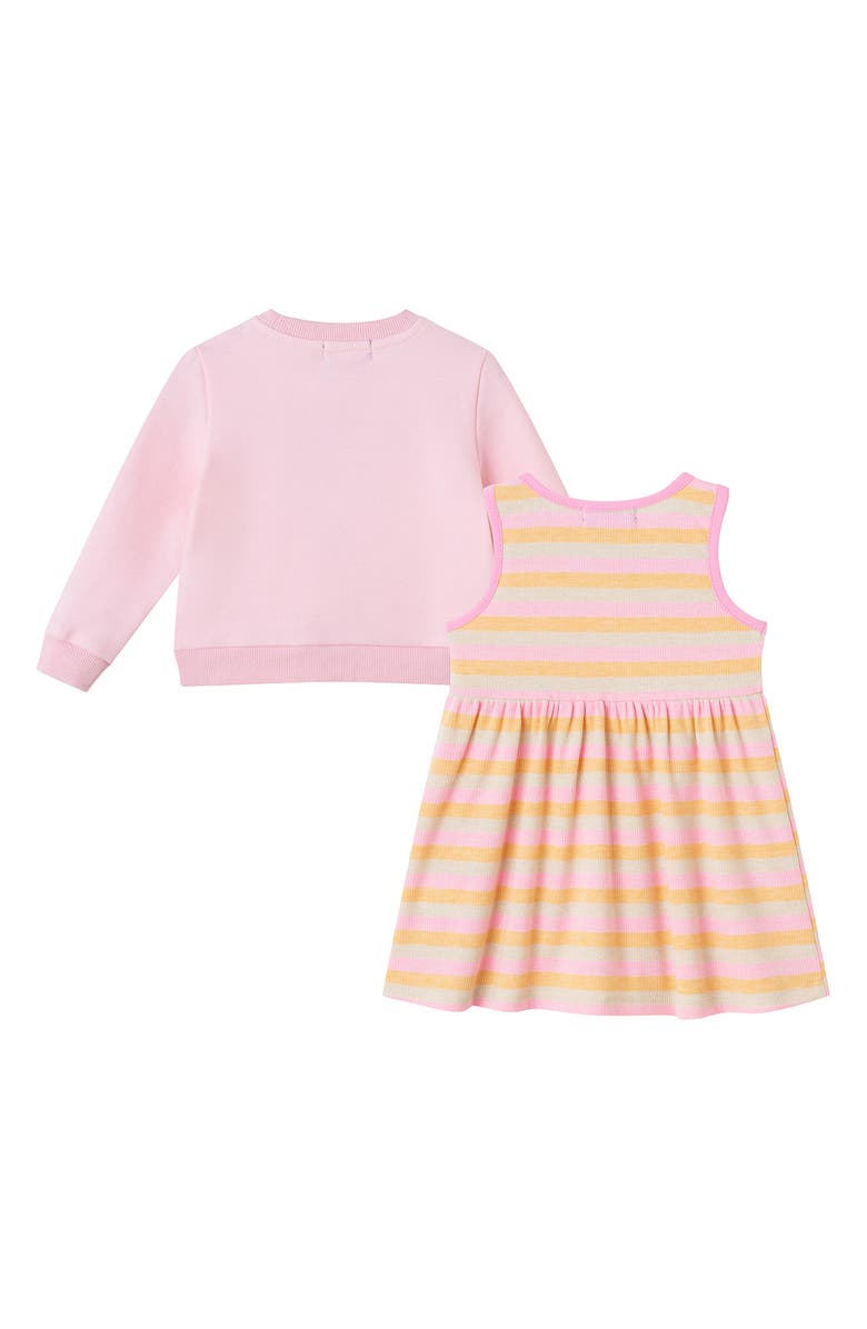 Andy & Evan Flower Twofer Sweatshirt & Dress Set, Alternate, color, Pink