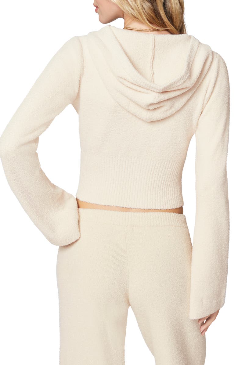 Florence by Mills Cozy Crop Zip Sweater Hoodie, Alternate, color, Whitecap Grey