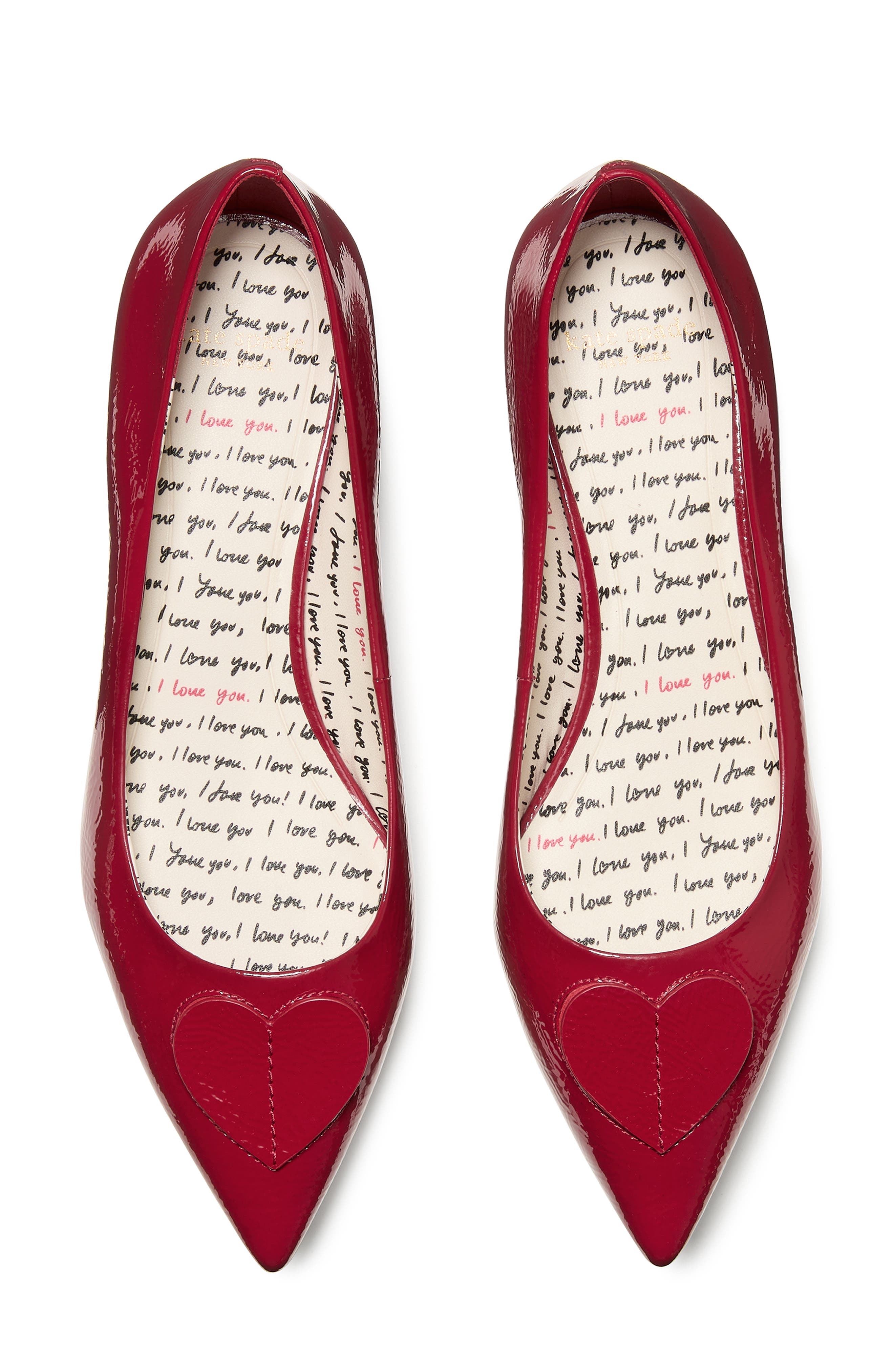 Kate Spade New York lover crinkle patent leather low pump, Alternate, color, Dark Scarlet