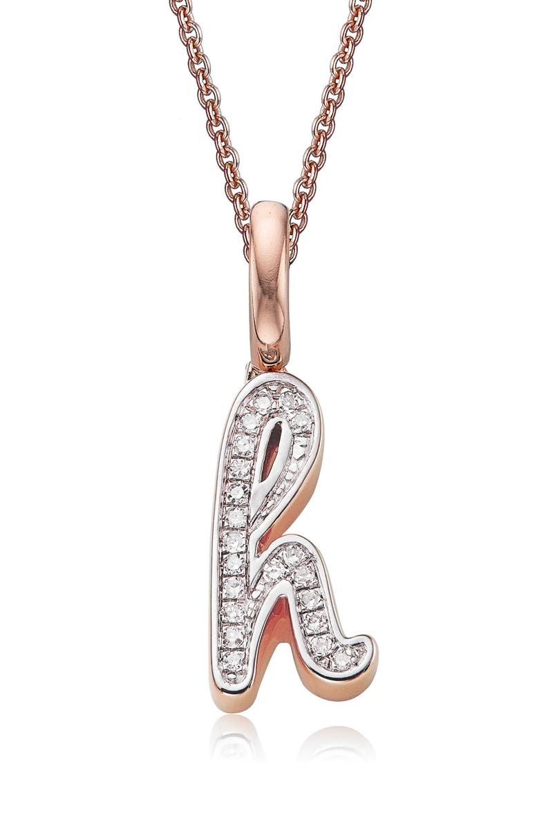 Monica Vinader Diamond Initial Pendant Charm, Main, color,