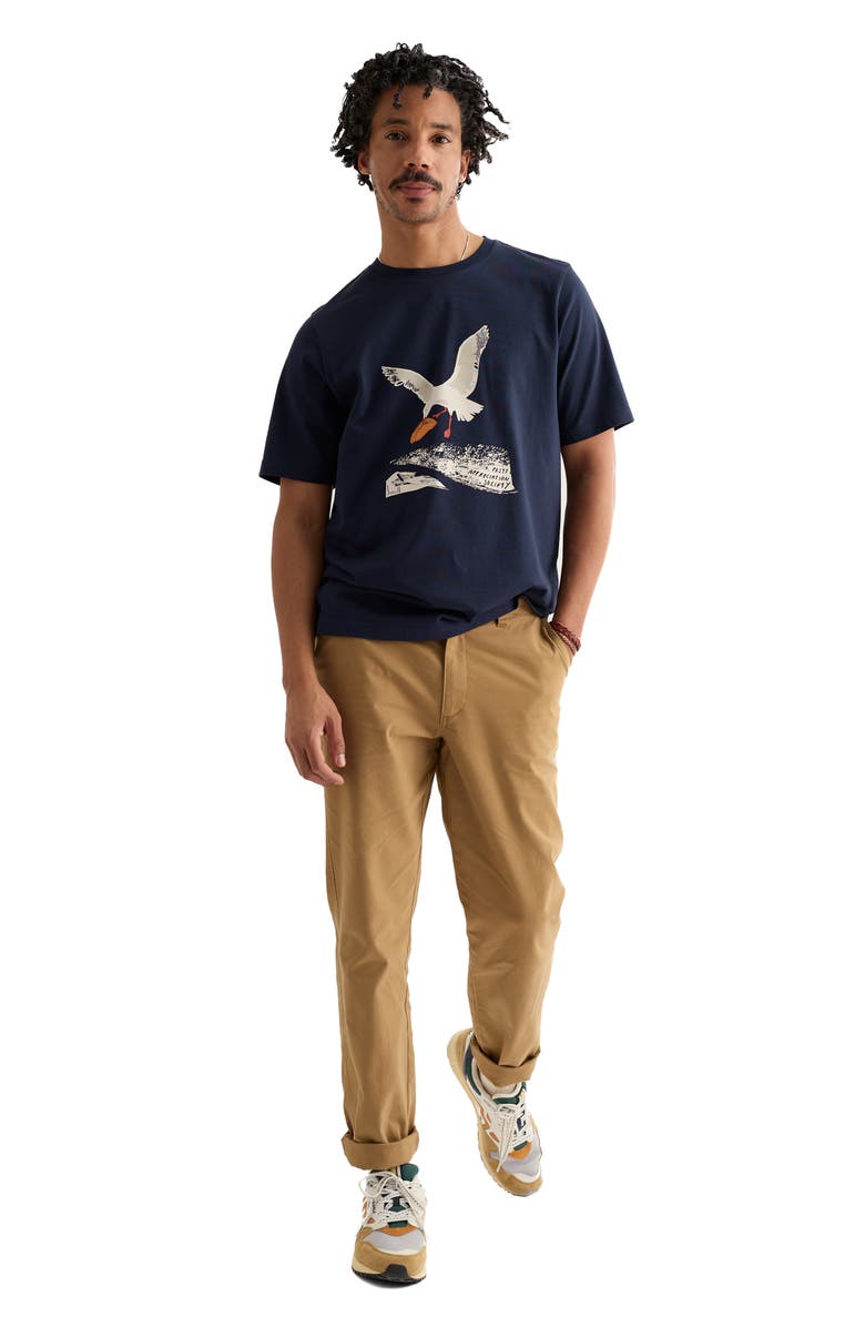 Seasalt Cornwall Midwatch Organic Cotton Graphic T-Shirt, Alternate, color, Seagull Thief Maritime