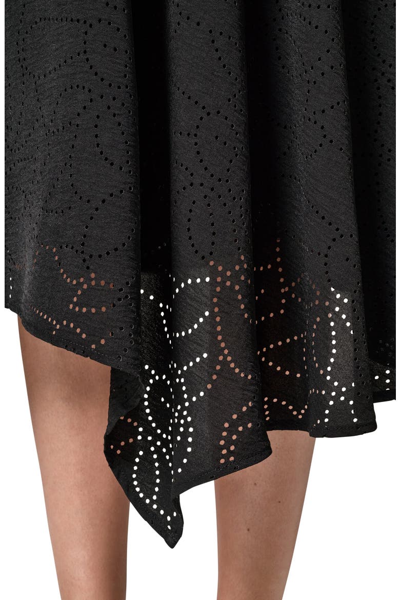 Lasercut Handkerchief Hem Skirt, Alternate, color, BLACK