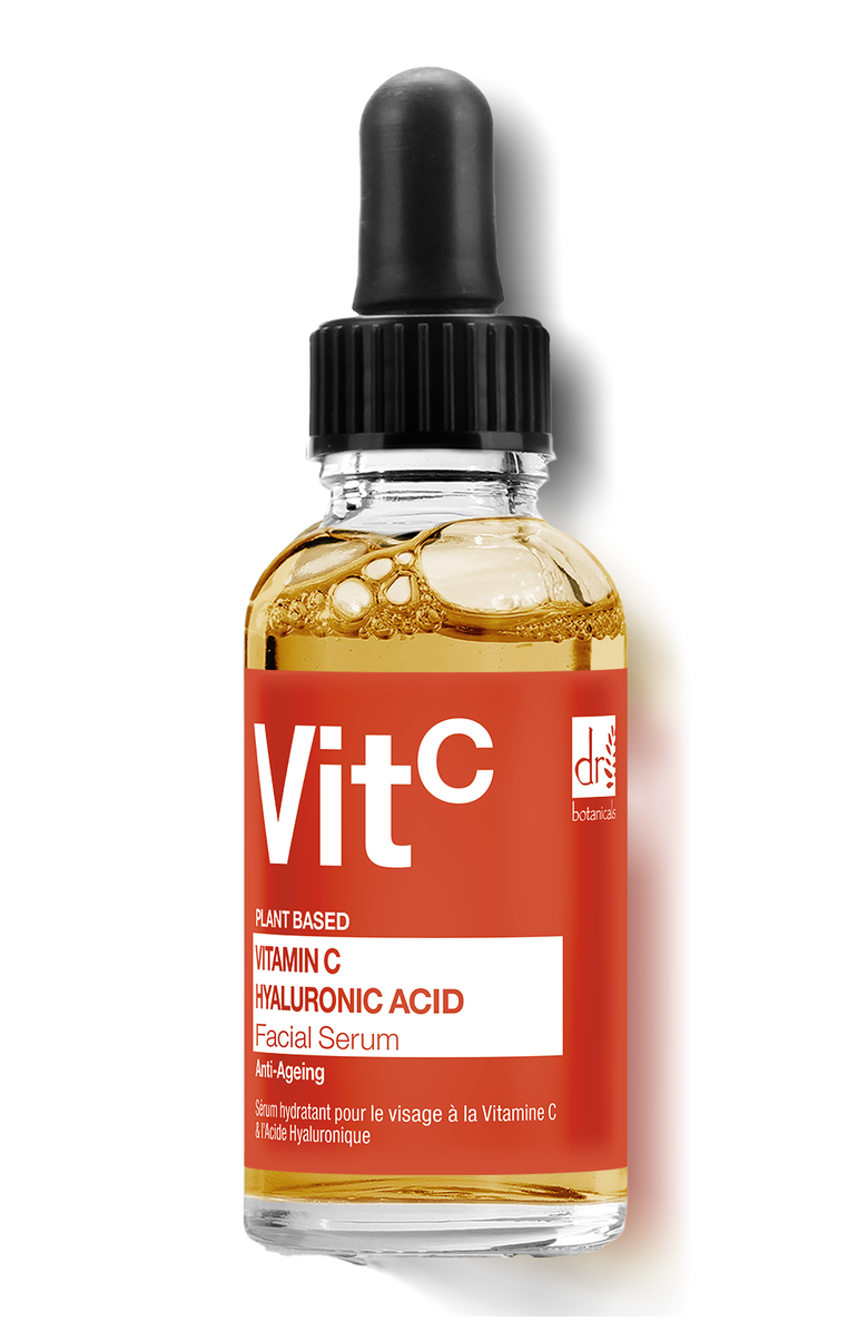 DR BOTANICALS Vitamin C 5% & Hyaluronic Acid 2% Hydrating Facial Serum 30ml, Main, color, White