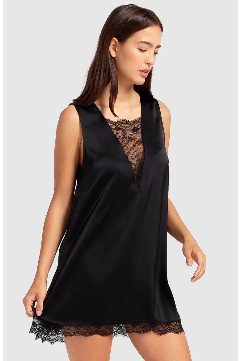 After Party Lace Mini Dress, Main, color, Black