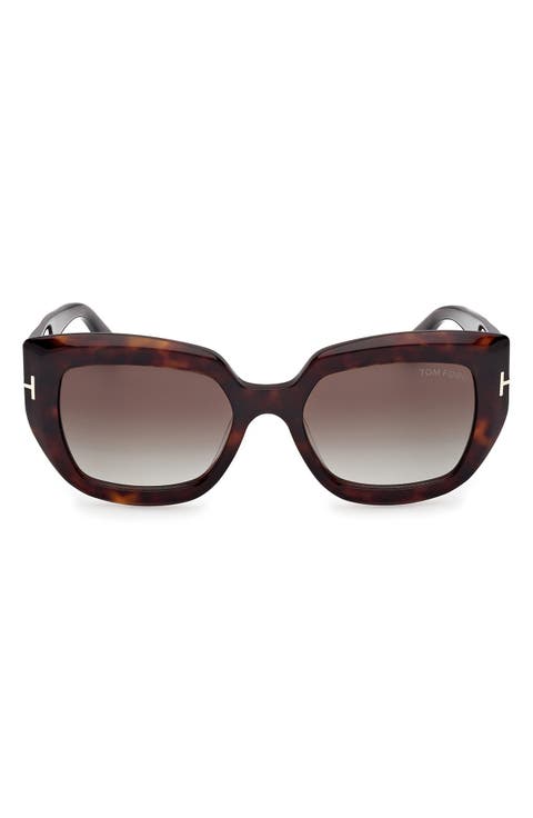 Saltzman 53mm Gradient Butterfly Sunglasses