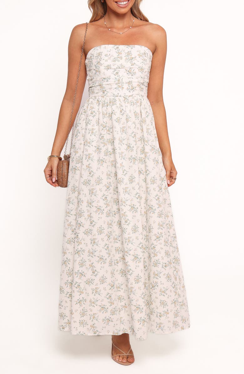 Petal & Pup Nesta Strapless Maxi Dress, Main, color, Floral