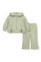 Ruffle Trim Hoodie & Sweatpants Set