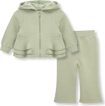 Ruffle Trim Hoodie & Sweatpants Set