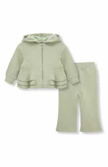 Habitual Kids Ruffle Trim Hoodie & Sweatpants Set