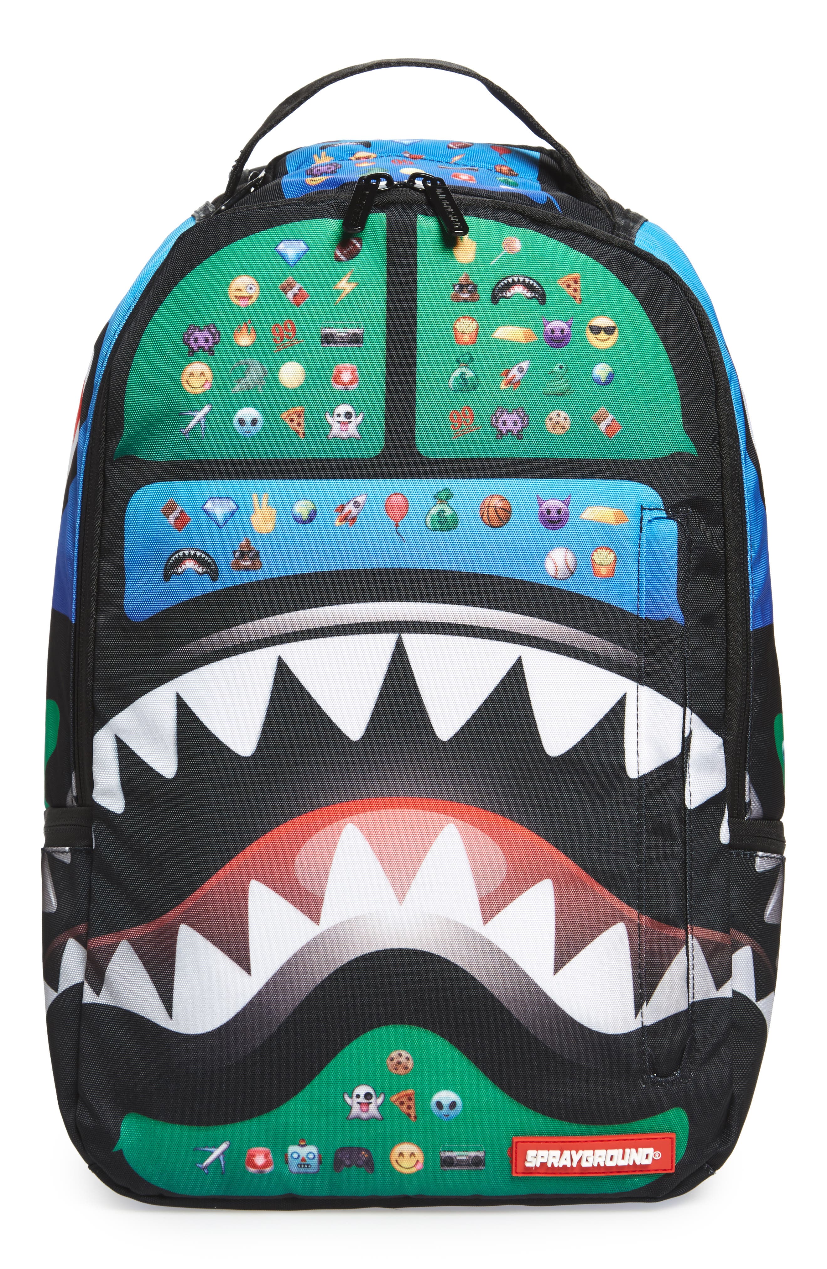 Sprayground Emoji Shark Backpack, Main, color, 