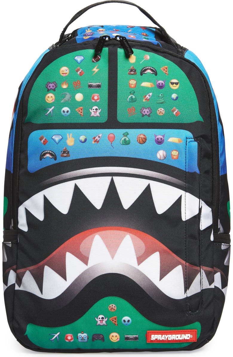 Sprayground Emoji Shark Backpack, Main, color,
