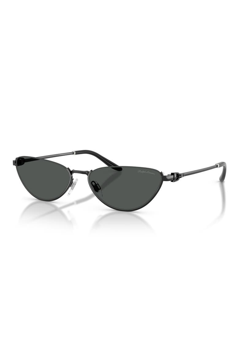 57mm Cat Eye Sunglasses, Alternate, color, SHINY BLACK / GREY