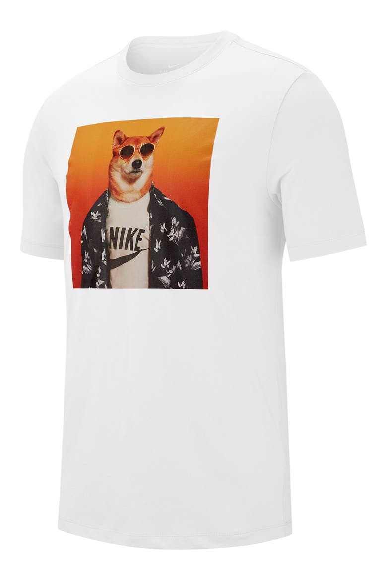 Sportswear Graphic Dog T-Shirt, Main, color, WHITE