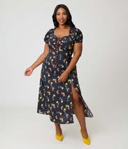 Unique Vintage Plus Size Sweetheart Midi Dress