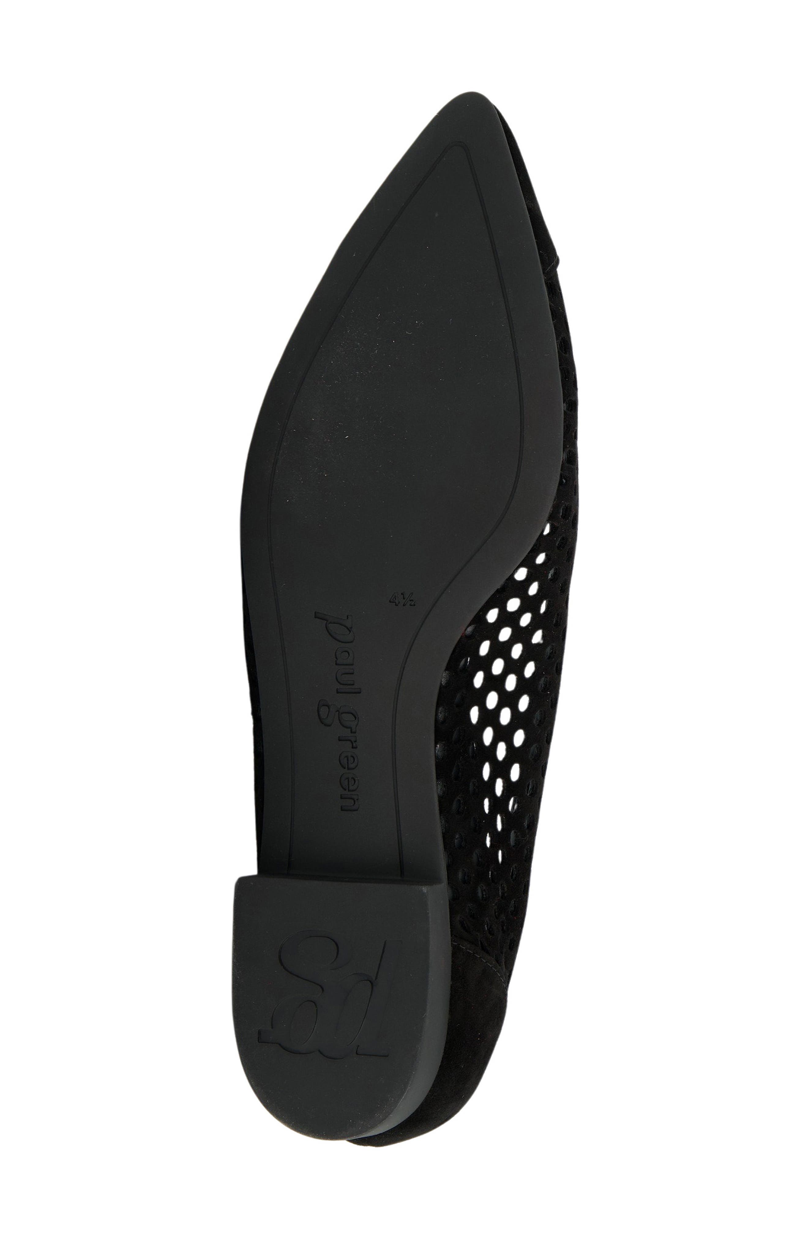 Paul Green Deanna Pointed Cap Toe Flat, Alternate, color, Black Suede