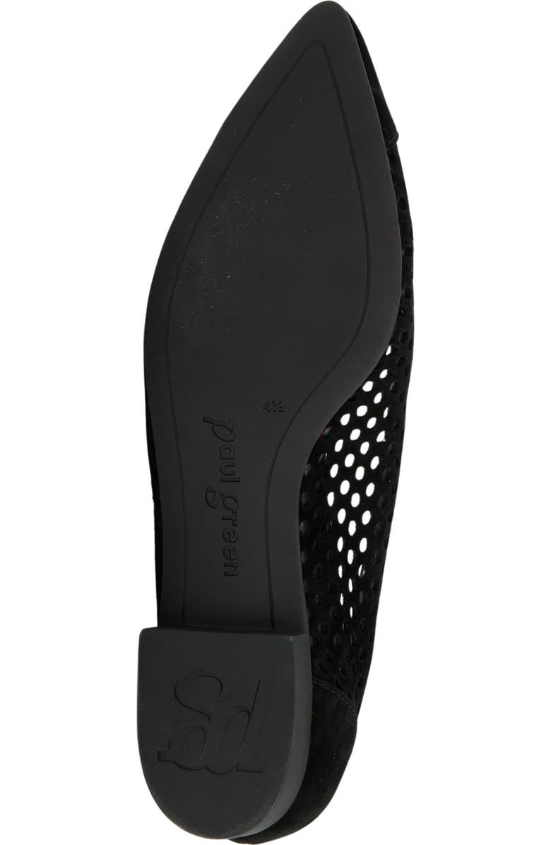 Paul Green Deanna Pointed Cap Toe Flat, Alternate, color, Black Suede