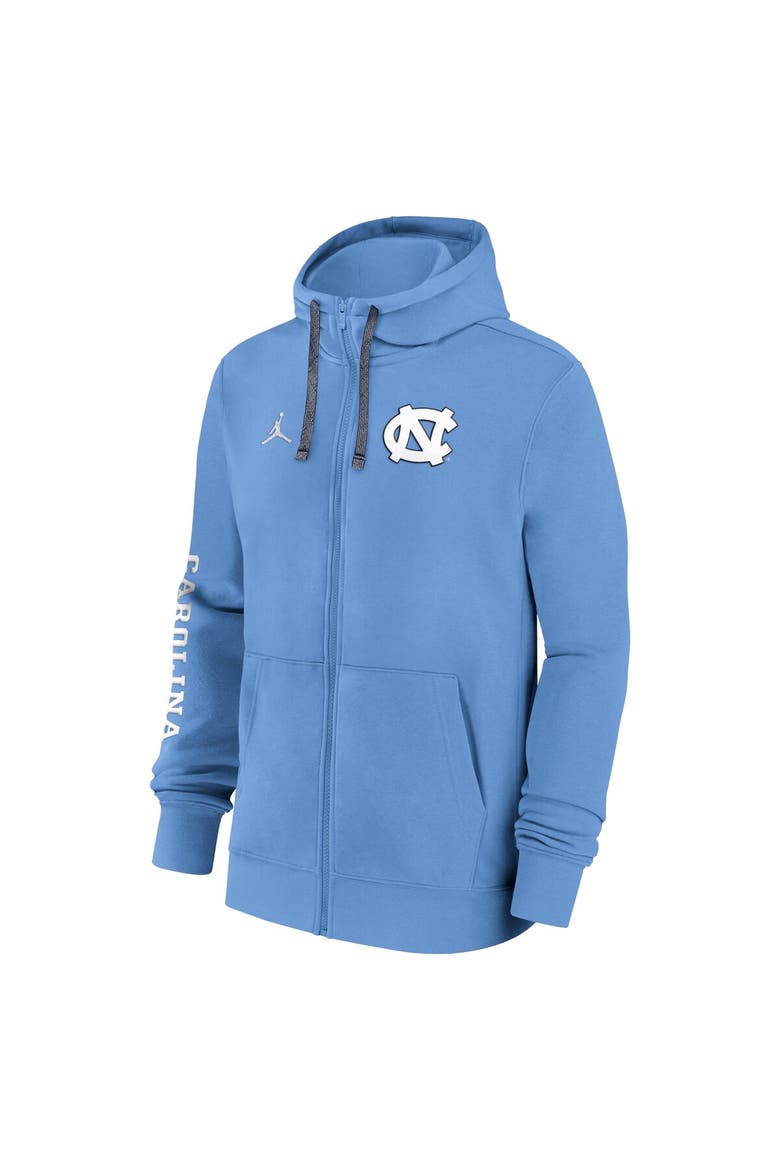 Men's Jordan Brand Carolina Blue North Carolina Tar Heels 2024 Sideline Full-Zip Hoodie, Alternate, color, Light Blue