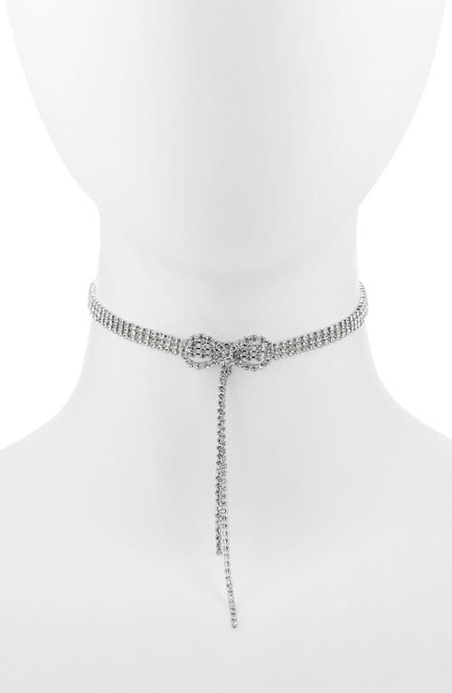 Bp. Sparkle Bow Choker Necklace In Metallic