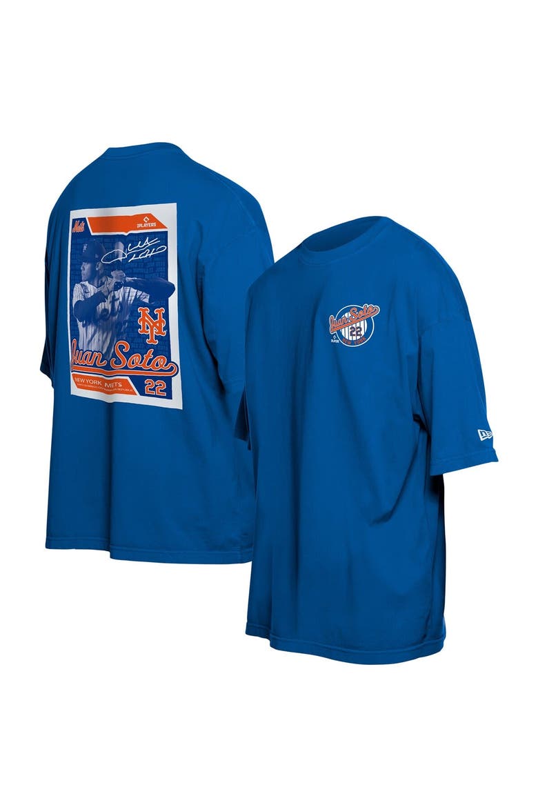 Men's New Era Juan Soto Blue New York Mets Card Player T-Shirt, Main, color, Blue