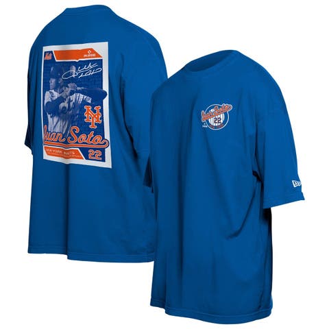 Men's New Era Juan Soto Blue New York Mets Card Player T-Shirt