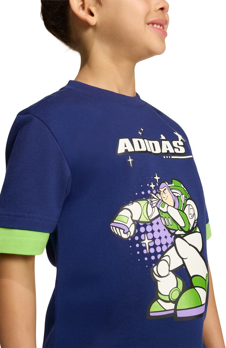 adidas Originals x Disney Toy Story Graphic T-Shirt & Shorts Set, Alternate, color, Dark Blue/ Off White