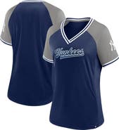 FANATICS Women's Fanatics Branded Navy New York Yankees Glitz & Glam League Diva Raglan V-Neck T-Shirt