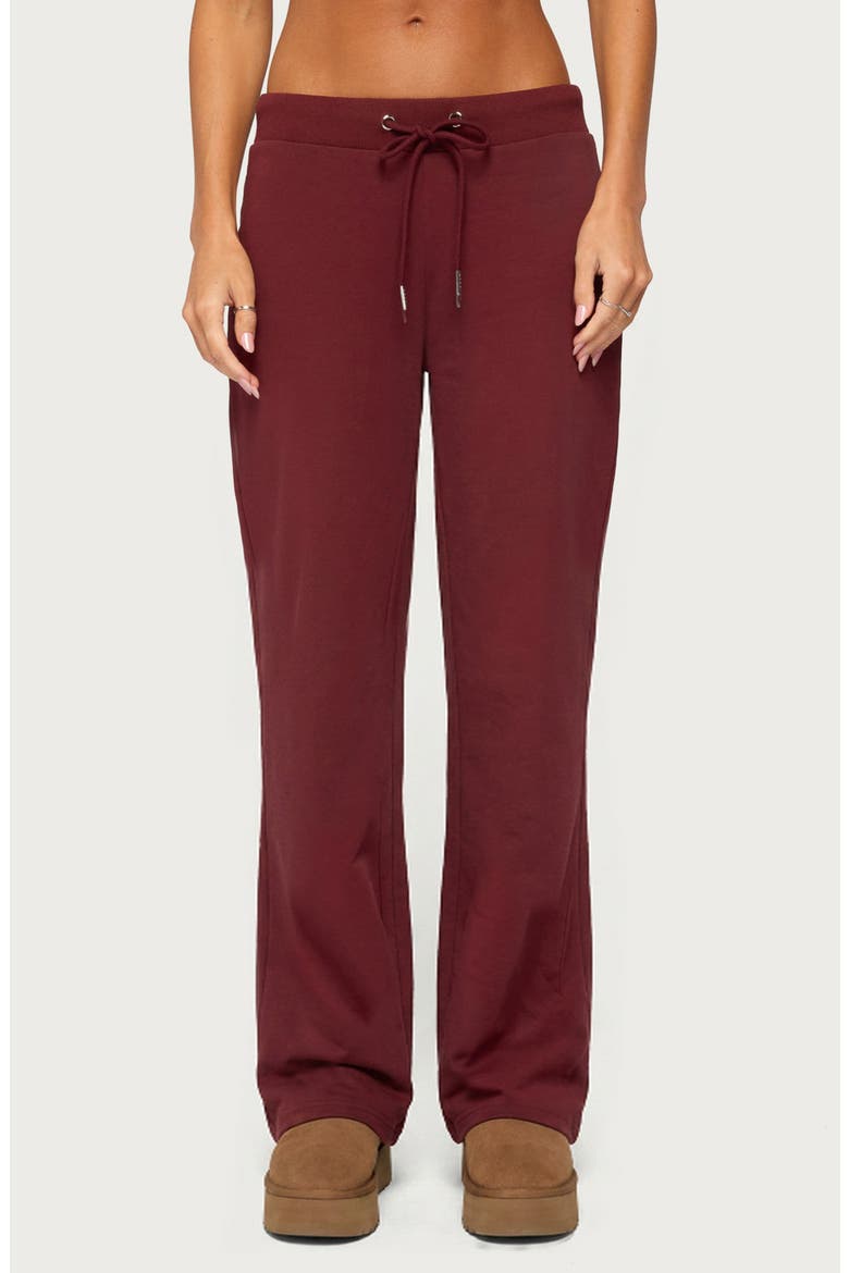Quinn Straight Leg Sweatpants, Main, color, BURGUNDY