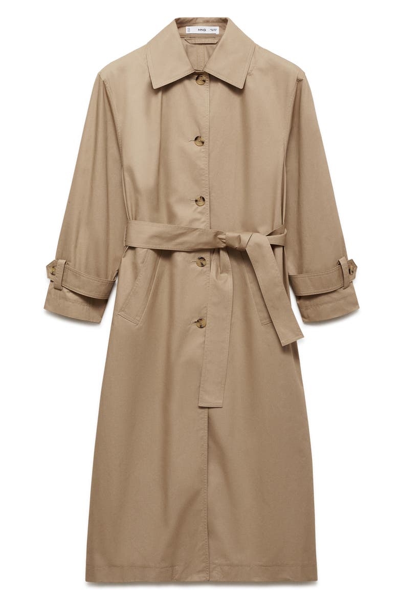 Cotton Twill Trench Coat, Main, color, BEIGE