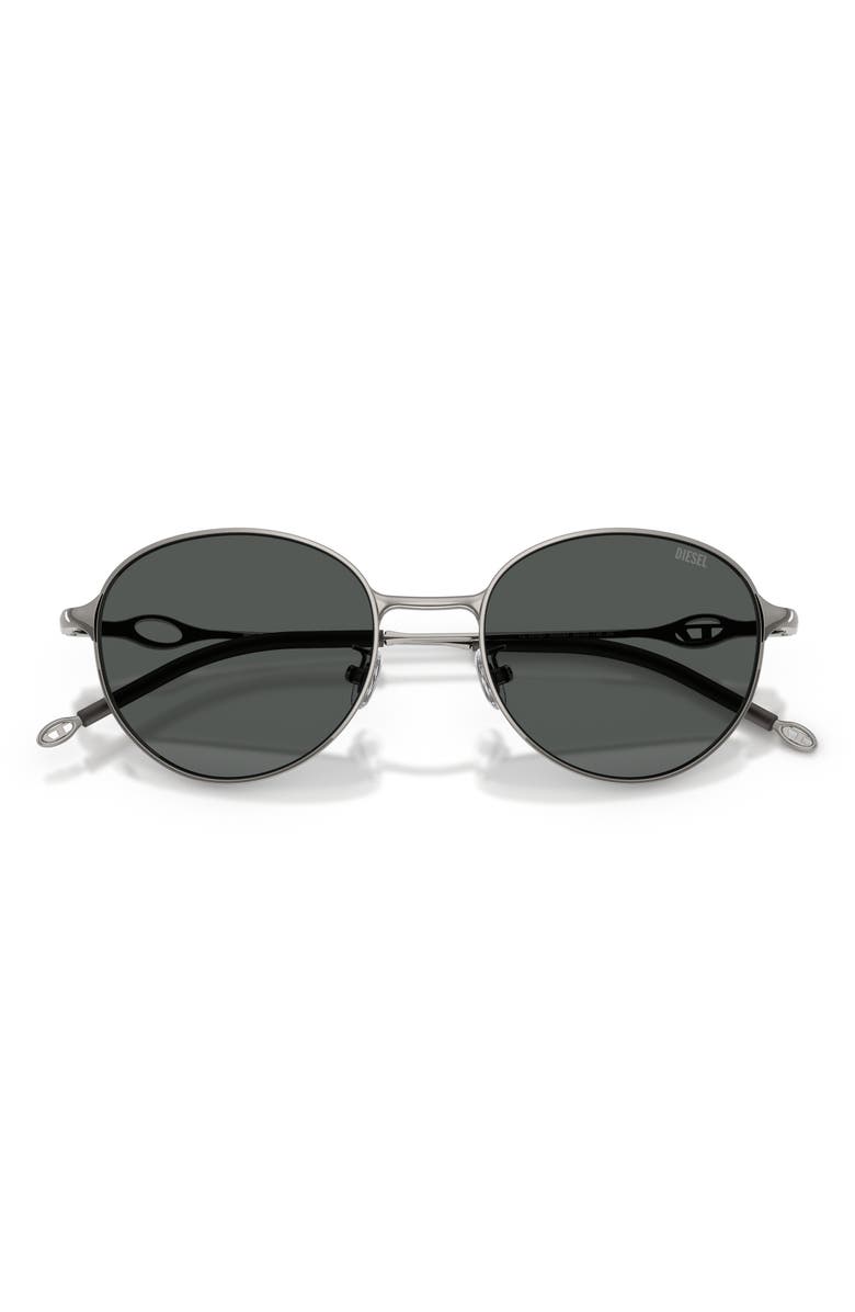 DIESEL<sup>®</sup> 52mm Round Sunglasses, Alternate, color, Shiny Gun Metal / Dark Grey