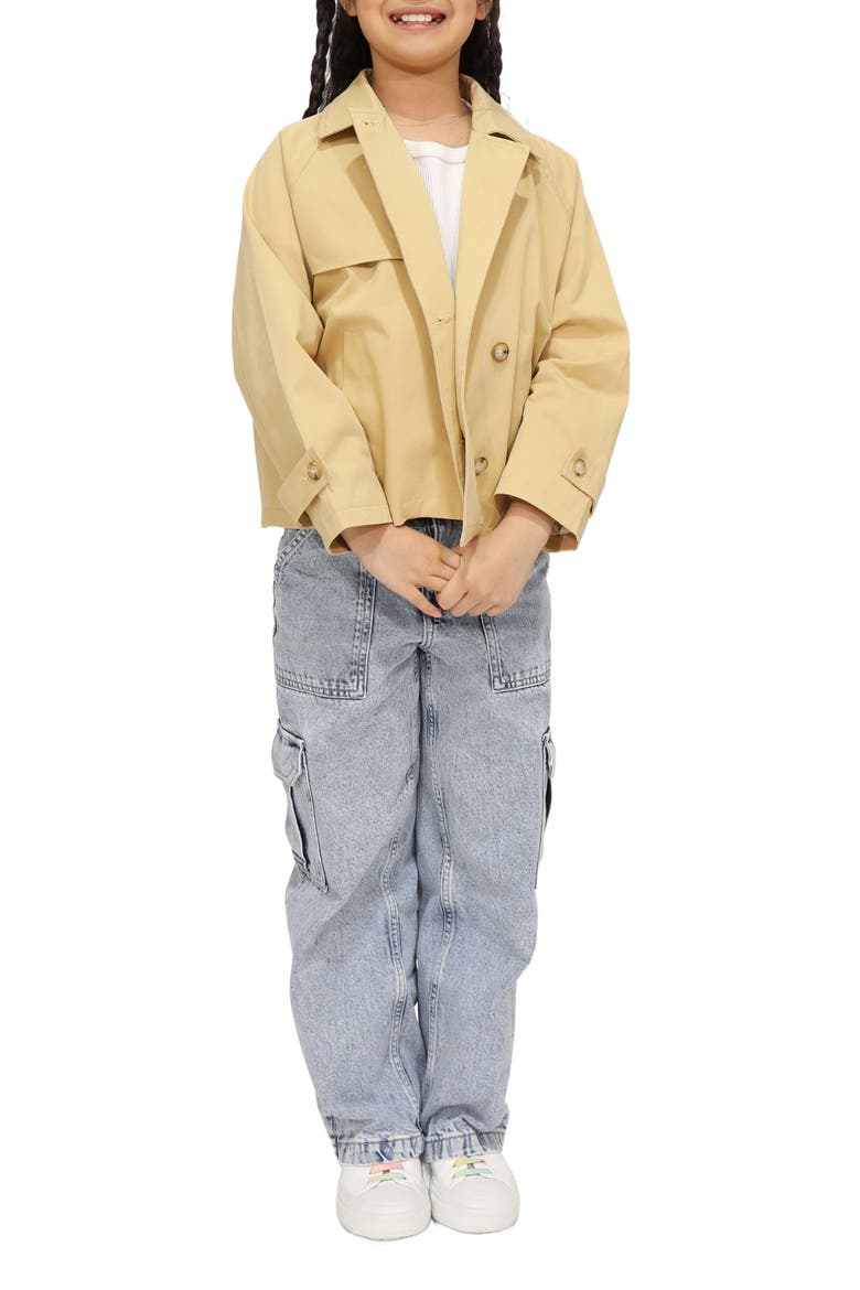 Matilda Cropped Trench Coat, Main, color, Khaki