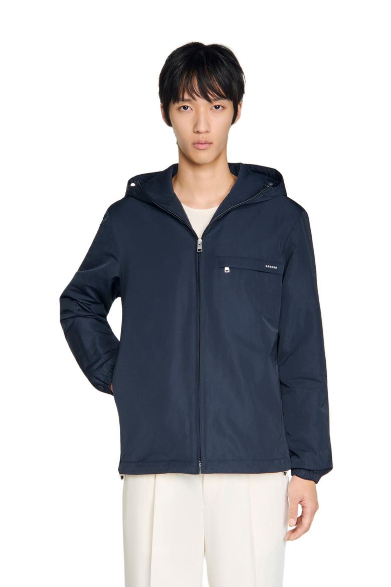 Nylon windbreaker, Main, color, Navy blue