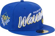 New Era Men's New Era Royal Golden State Warriors Sport Night Script Sided 59FIFTY Fitted Hat